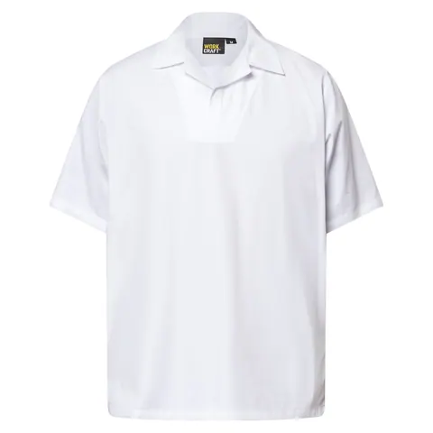 Workcraft Short Sleeve Food Industrial Jacshirt Neck Inse