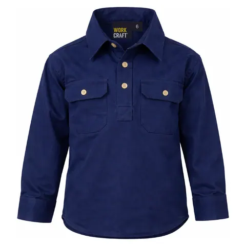 Workcraft Kids Closed Front Cotton Shirt