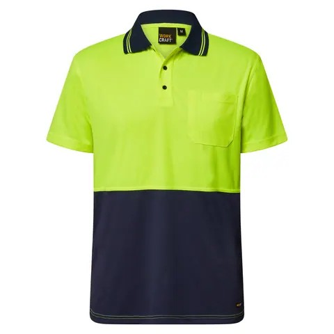 Workcraft Hi Vis Lightweight Short Sleeve Polo