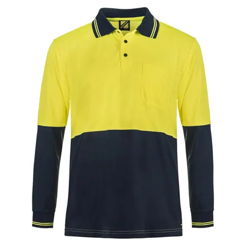 Workcraft Hi Vis Two Tone Long Sleeve Polo Cb