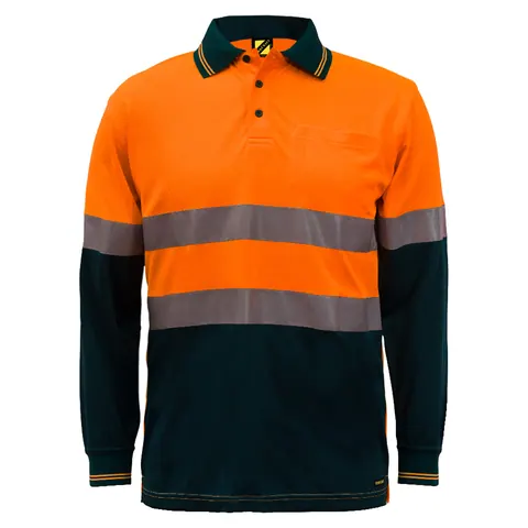 Workcraft Hi Vis Two Tone Long Sleeve Polo & Tape