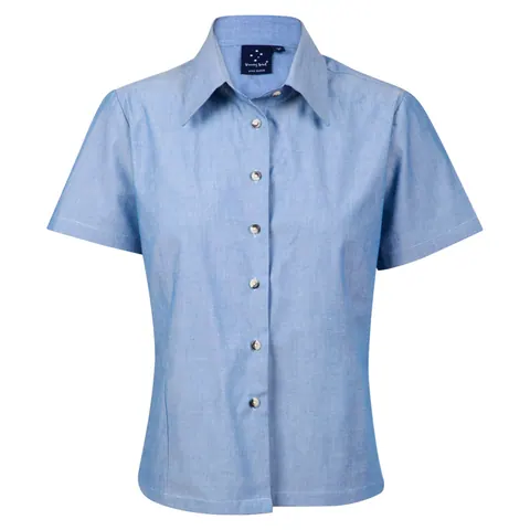 Benchmark Ladies Chambray Short Sleeve in Chambray