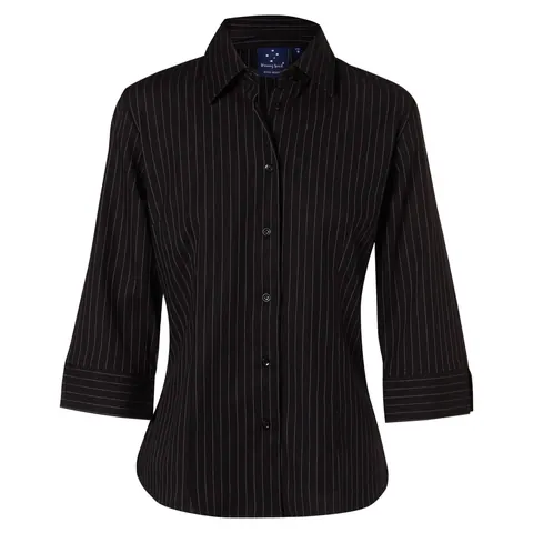 Benchmark Pin Stripe Ladies in Black/White