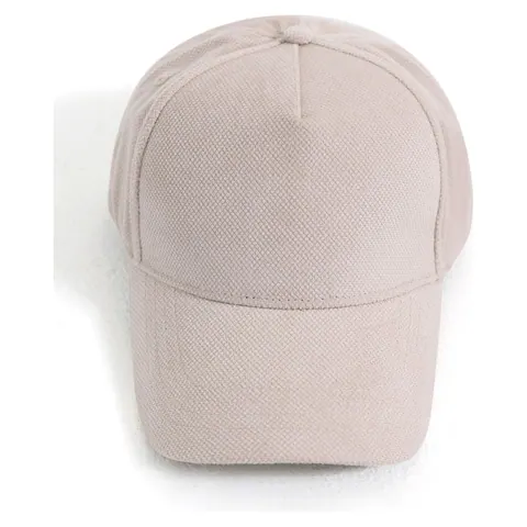 Winning Spirit Polyester Jacquard Texture 5 Panel Cap in Almond