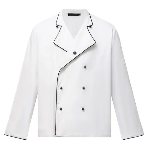 Benchmark Executive Chef Jacket Unisex in White/Black