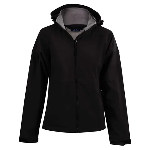 Benchmark ASPEN Softshell Hood Jacket Ladies' in Black/Charcoal