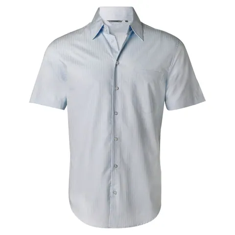 Benchmark Men's Self Stripe Short Sleeve Shirt