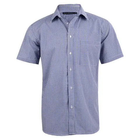Benchmark Men’s Multi-Tone Check Short Sleeve Shirt