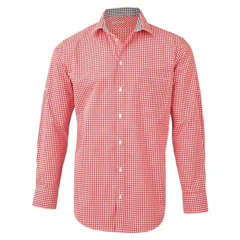 Benchmark Men’s Gingham Check Long Sleeve Shirt with Roll-up Tab Sleeve