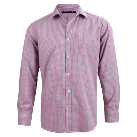 Benchmark Men’s Two Tone Mini Gingham Long Sleeve Shirt