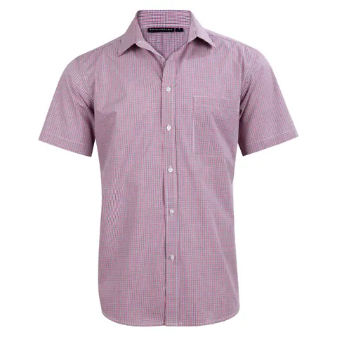 Benchmark Men’s Two Tone Mini Gingham Short Sleeve Shirt