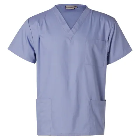 Benchmark Unisex Scrub Top in Mid Blue