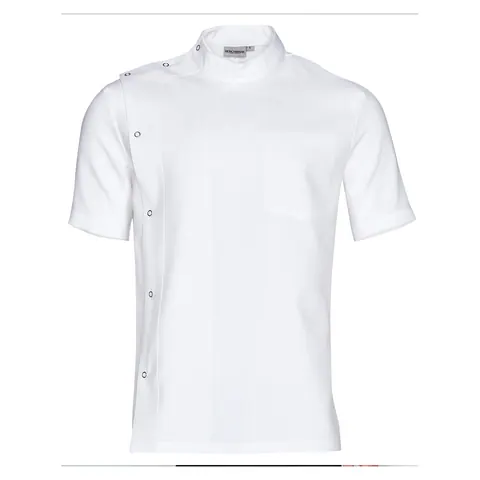 Benchmark Men's Stud Front Short Sleeve Jacket in White