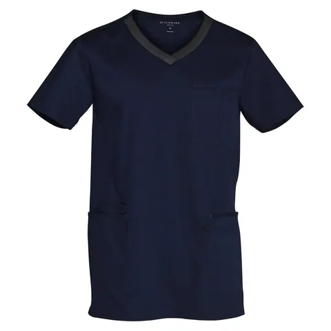 Benchmark Mens V-neck Contrast Trim Scrub Top