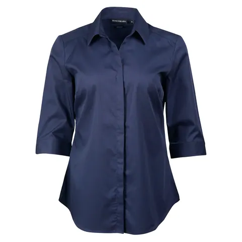Benchmark Barkley Ladies Taped Seam 3/4 Sleeve Shirt