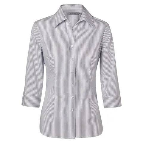 Benchmark Women's Ticking Stripe 3/4 Sleeve Shirt