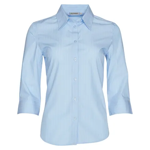 Benchmark Women's Pin Stripe 3/4 Sleeve Shirt