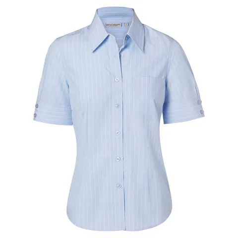 Benchmark Women's Pin Stripe Short Sleeve Shirt