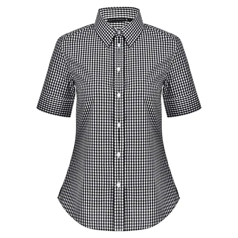 Benchmark Ladies’ Gingham Check Short Sleeve Shirt