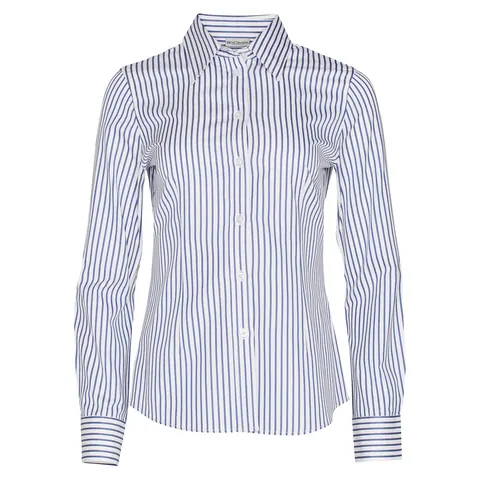 Benchmark Ladies' Executive Sateen Stripe Long Sleeve Shirt