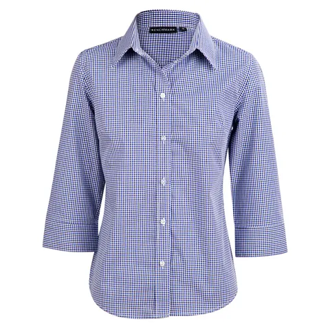 Benchmark Ladies’ Multi-Tone Check 3/4 Sleeve Shirt