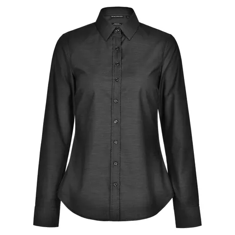 Benchmark Ascot Ladies Long Sleeve Dot Jacquard Stretch Shirt
