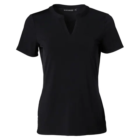 Benchmark Ladies Short Sleeve Knit Top Sofia in Black