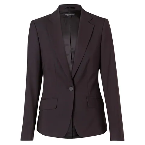 Benchmark Women's Poly/Viscose Stretch One Button Cropped Jacket