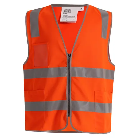 Australian Industrial Wear Unisex Hi-Vis Safety Vest with ID & Utility Pockets