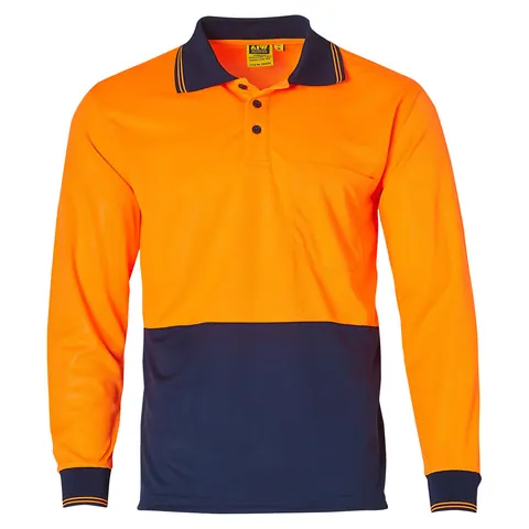 Australian Industrial Wear High Visibility Long Sleeve Polo