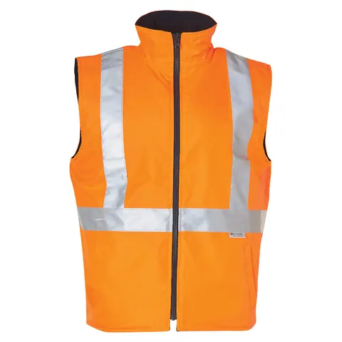 Australian Industrial Wear Hi Vis Reversible Safety Vest with 3M Tapes