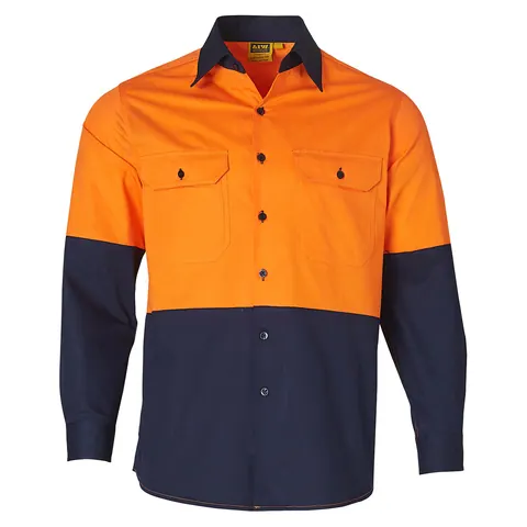 Australian Industrial Wear Long Sleeve Safety Shirt