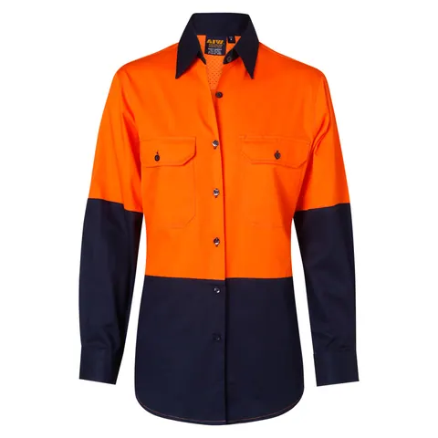 Australian Industrial Wear Women's Long Sleeve Safety Shirt