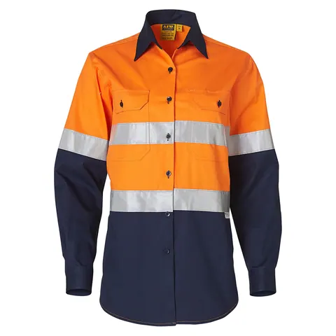 Australian Industrial Wear Women's Long Sleeve Safety Shirt