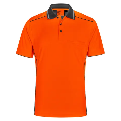 Australian Industrial Wear Unisex Hi Vis Bamboo Charcoal Vented SS Polo