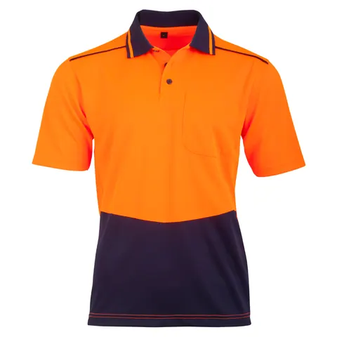 Australian Industrial Wear Unisex Hi Vis Bamboo Charcoal SS Polo