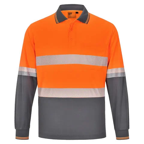 Australian Industrial Wear Unisex Cooldry® Segmented LS Polo