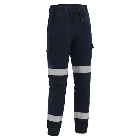 Australian Industrial Wear Unisex Cotton Stretch Drill Cuffed Work Pants with Tapes