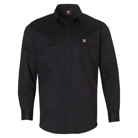 Australian Industrial Wear Mens Stretch Work Shirt with 2 Front Flap Pockets