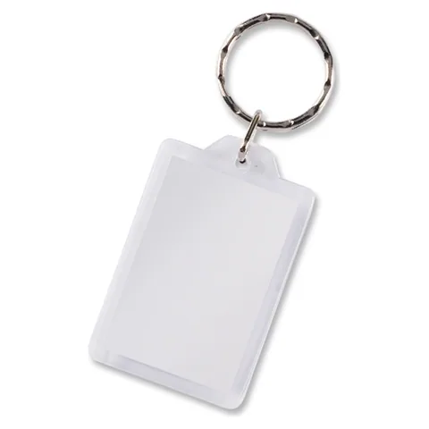 Lens Key Ring - Rectangle in clear