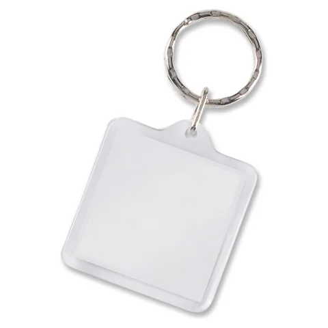 Lens Key Ring - Square in clear