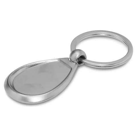 Drop Metal Key Ring in silver