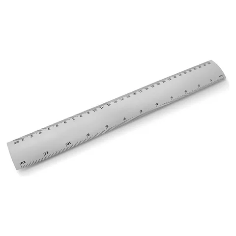 Metal Ruler - 30cm in silver