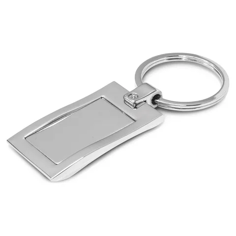 Wave Metal Key Ring in silver