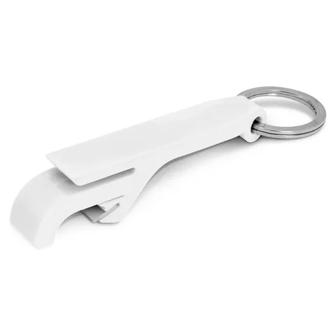 Snappy Bottle Opener Key Ring in white
