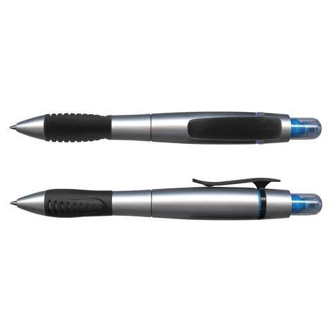 Duo Pen with Highlighter blue