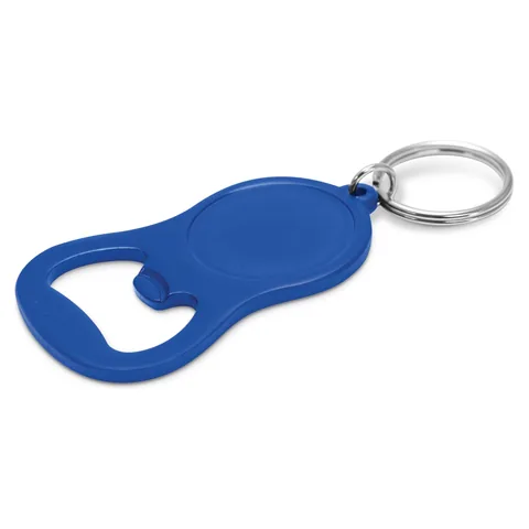 Chevron Bottle Opener Key Ring blue