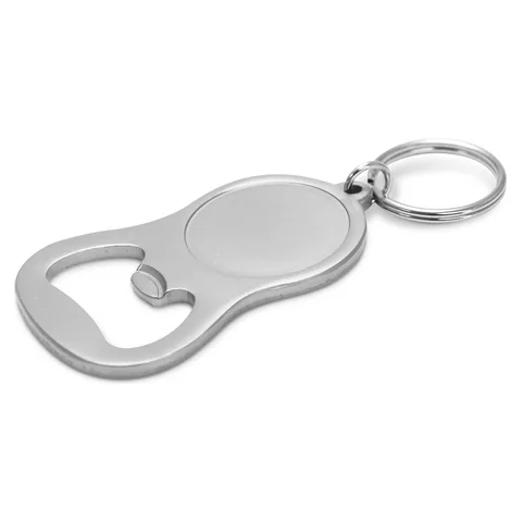Chevron Bottle Opener Key Ring in silver