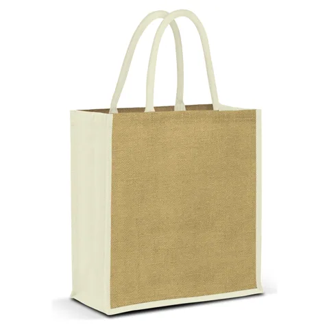 Lanza Jute Tote Bag in white