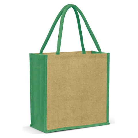 Monza Jute Tote Bag bright green